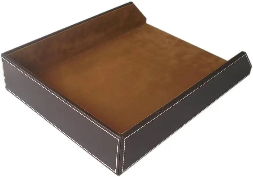 Высококачественный Штабелируемый прямоугольный бумажный Органайзер из искусственной кожи размера А4 лоток для документов стола офиса дома или школы