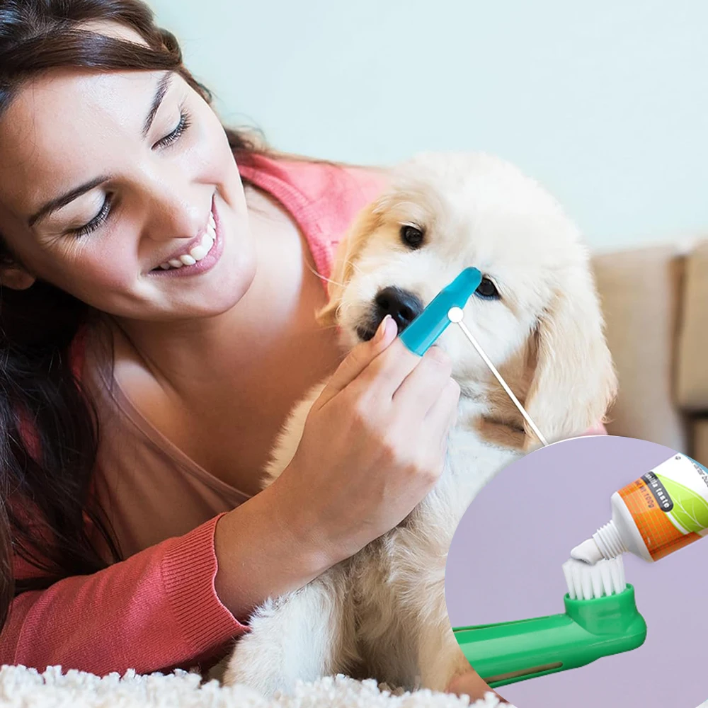 Nylon Bristle Dog Finger Toothbrushes Dog Dental Cleaning Brushes Dog Tooth  Brush Oral Care Kit