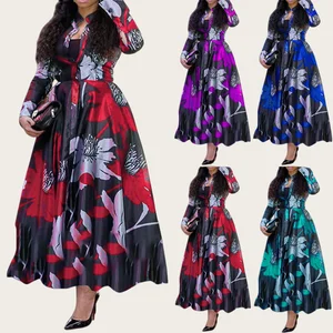 Spring 2025 Women Clothes Ladies Long Sleeve Printing Temperament Plus Size Womens Dresses Elegant Casual Dresses
