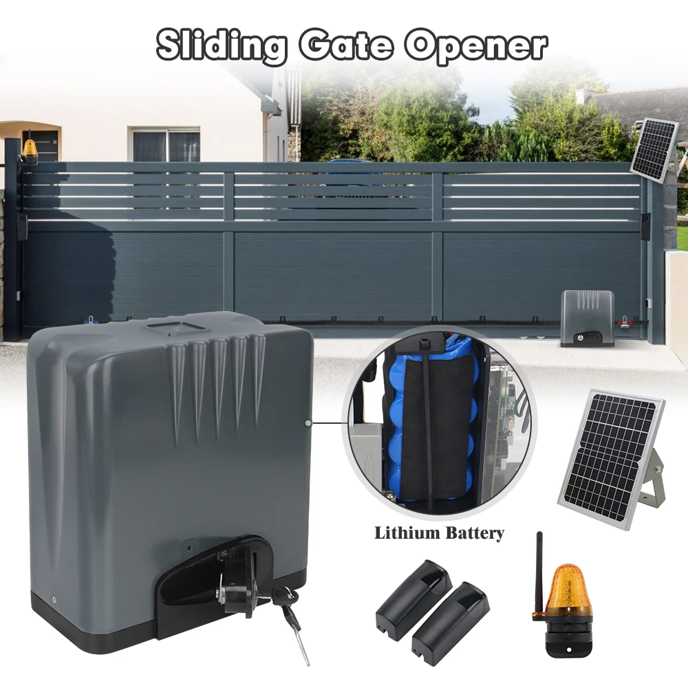 1000kg Solar Sliding Gate Motor Dc Heavy Duty Automatic Sliding Gate ...