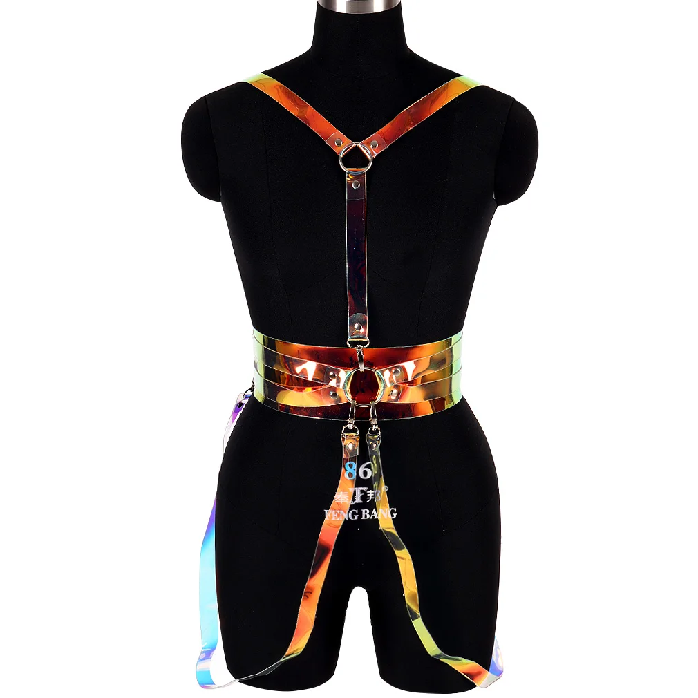Punk Woman Sexy Colorful Laser Bondage 