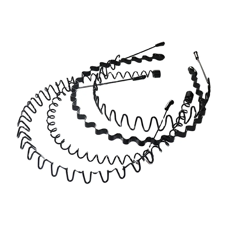 Custom Zigzag Metal Headbands For Men Unisex Non Slip Wavy Spiral Sport