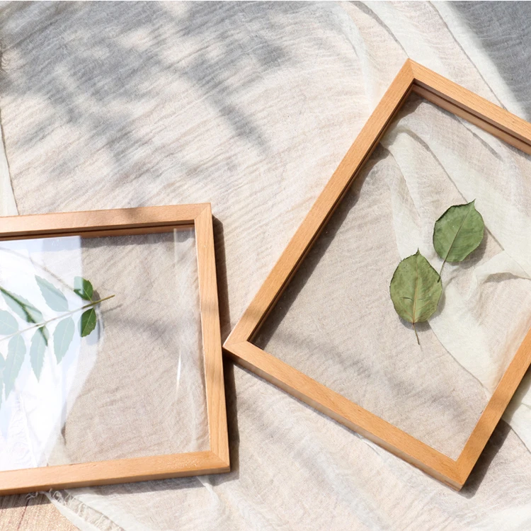 Frames Picture Photo Frame Display Frame Wood Double Sided Glass Vintage Artwork Pressed Flower OEM/ODM Souvenir Present