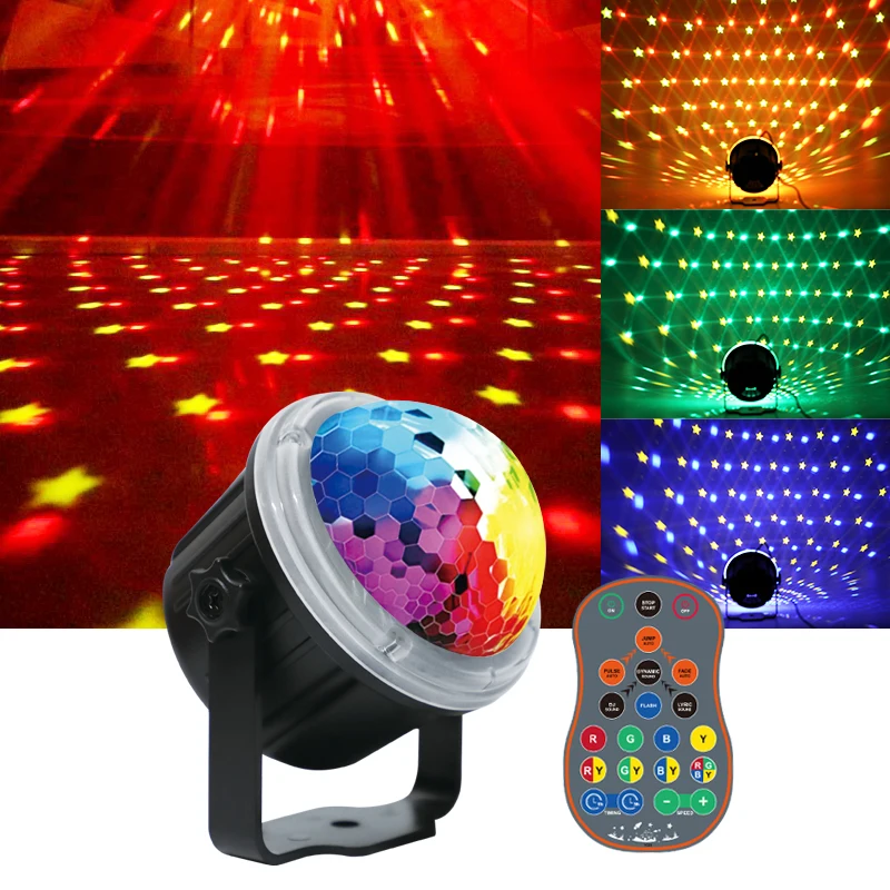 Mini Magic Disco Ball Lamp LED Star Ambient lights Housing Decorations Remote Control Strobe Lighting For Party Wedding Bedroom