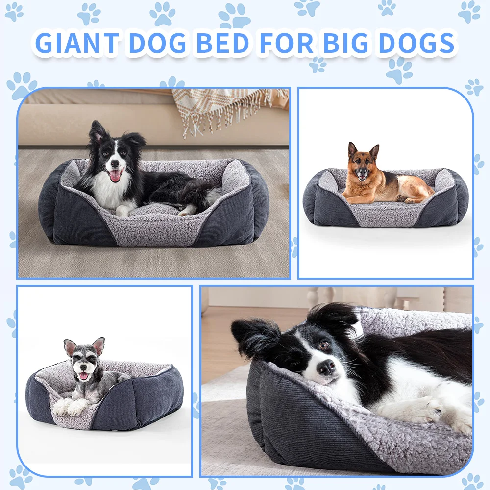 Wholesale customized fluffy calming washable luxury xl xxl heavy duty extra large pet dog bed for large dogs details