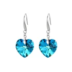 99118 xuping fashion 2019 new design Crystals heart ocean color drop earring for lady
