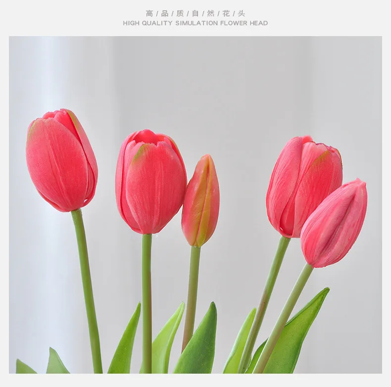 H-100 Knstliche Tulpen aus PU, groe knstliche Tulpen aus Gummi