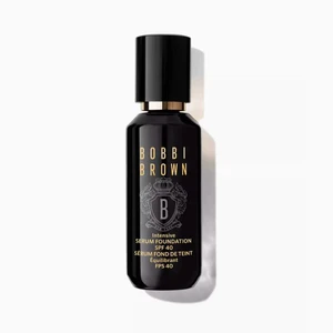 Bobbi Brown 30ml Pump Glass Bottle for Lotion or Foundation Packaging Black Shiny Bottle and Black Inlaid Gold Cap