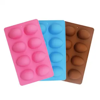 8 Cavity Oval Egg Shape Soap Cake Making Molds Silicone Soap Mold For Decorating Chocolate Cake Jelly Handmade Soap
