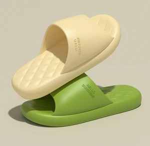 Candy Colors Open-Toe Indoor Soft EVA for Slippers for Summer Anti-Slip Cushioning Waterproof Home Use Trendy Style for Women