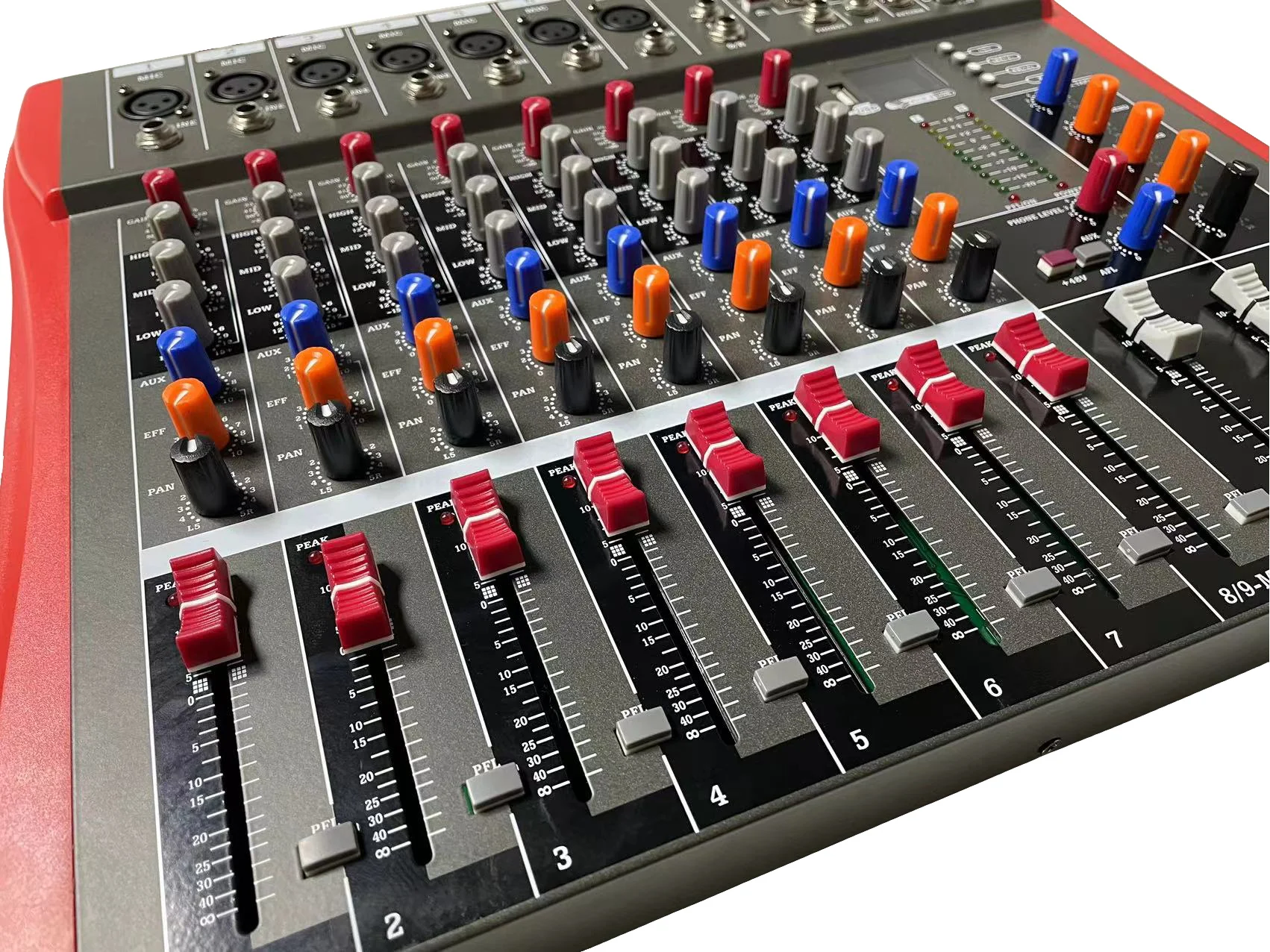 LAIKESI 8Channels CT-8 Professional Audio Mixer USB DJ Sound Mixing Console  48V Phantom Powers Amplifier Mixer