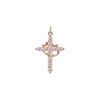 Zircon crown cross single pendant-rose gold