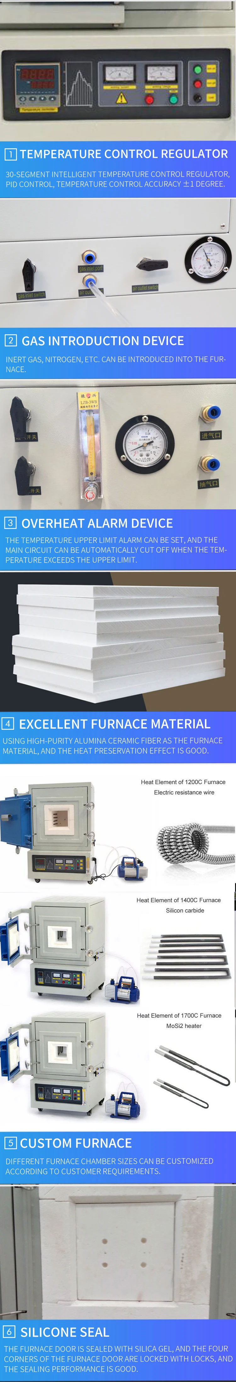 Heat treatment gold melting 1200c 1400c 1700c 1800c type vacuum muffle furnace laboratory