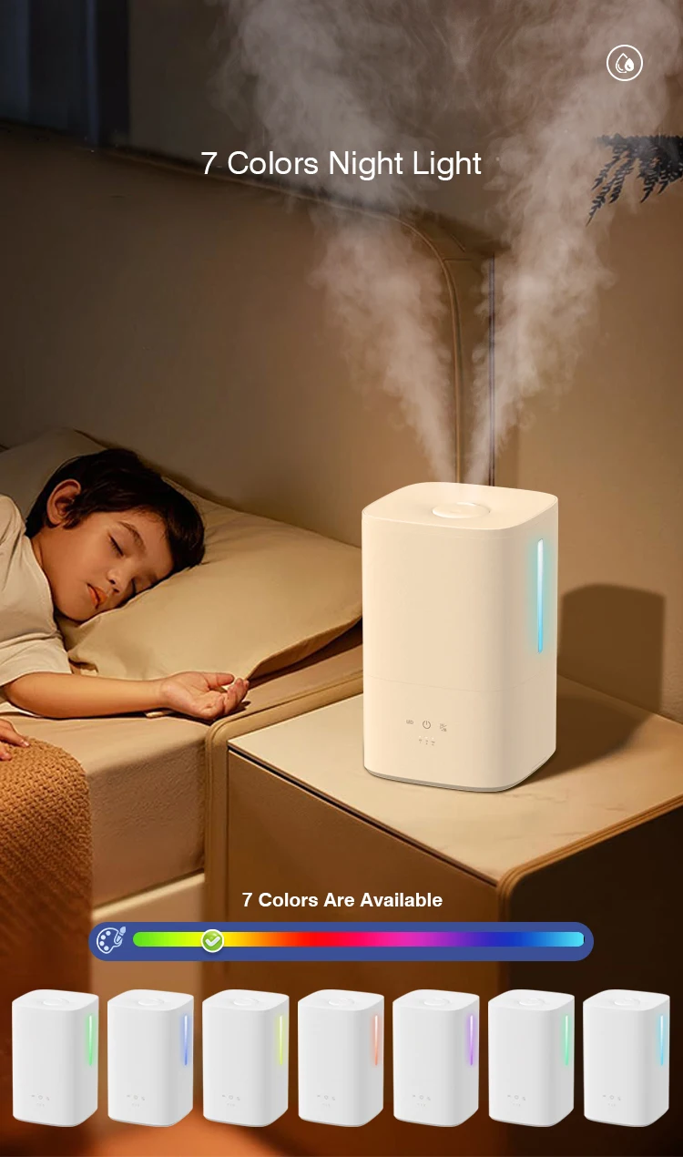 RUNAL 4L Cool Mist Humidificateur Umidificador De Ar 60 Degree Heating  Smart Ultrasonic Air Humidifier for Bedroom