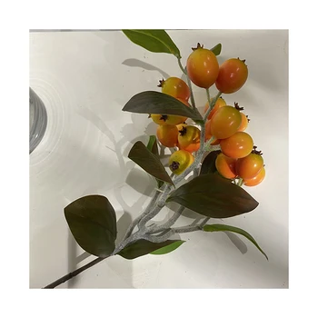 Competitive Price Good Quality Aromatic Decorative  Small 18-head Loquat Plant  With Leaf Artificial Fruit
