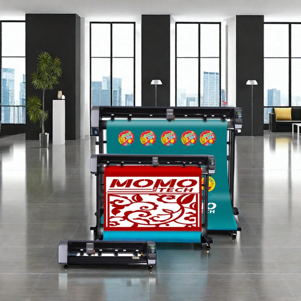 MOMOTECH 720mm Double Head Automatic Vinyl Cutter Graph Arms with Contour Cutting and Camera Servo Driver
