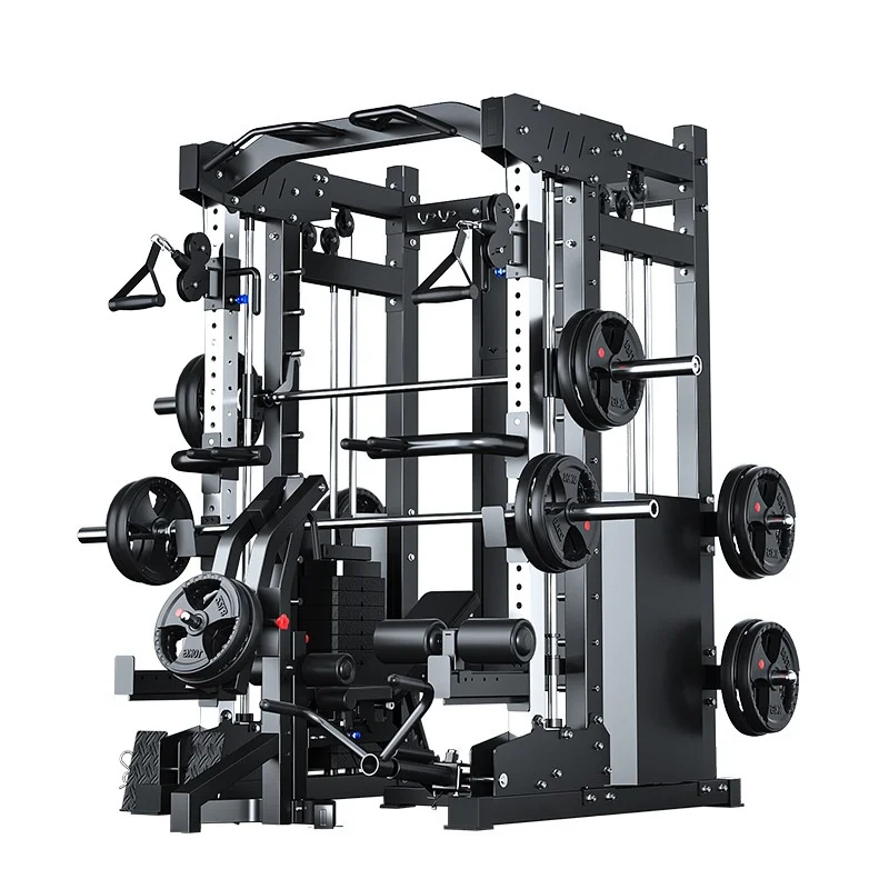 Commercial Multifunctional Steel Smith Machine Squat Crossover Trainer for Chest & Arm Workout Home Gym Exercise Equipment