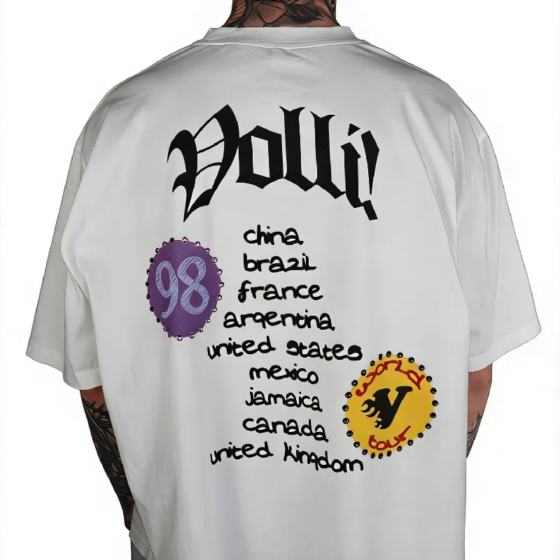 Salati High Street Oversized Fit Heavy Weight Cotton Unisex T-shirt Custom Screen Print Men White Short Sleeve Graphic t Shirts gallery 3