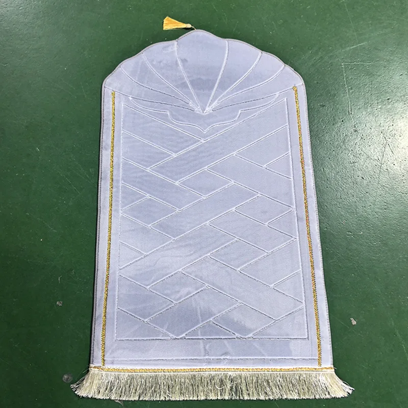 Embossed Flannel Worship Blanket Solid Color Thick Worship Mat With Tassel Prayer Mat