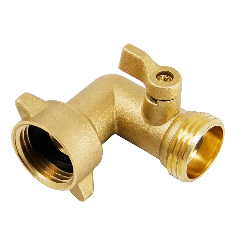 90 Degree Garden Hose Elbow With Shut Off Valve 2 Pack,3/4" Heavy Duty