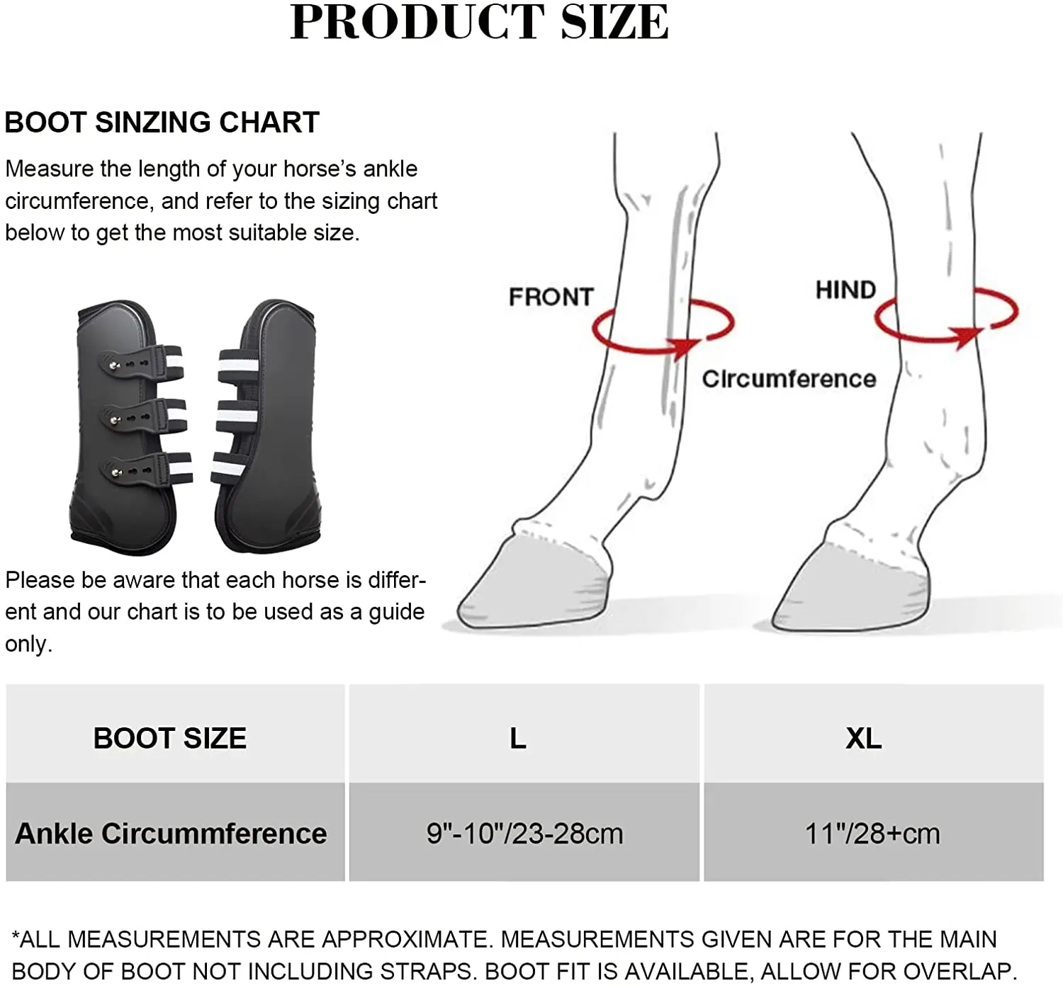 1 Set Adjustable Size Horse Tendon Boots Protective Horse Leg Wraps