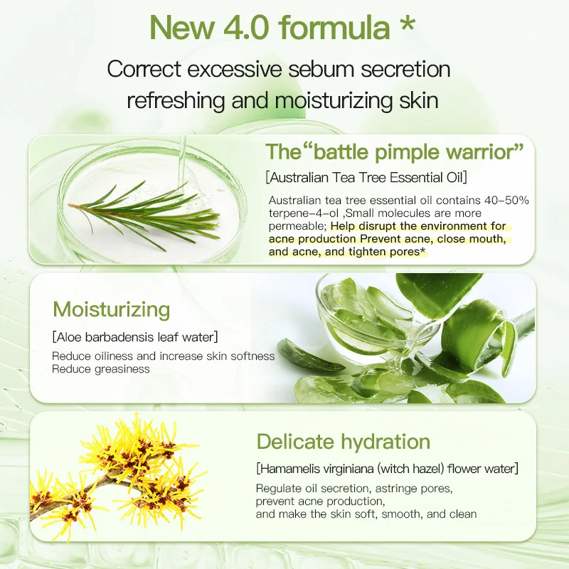Icesea Tea Tree Oil Purifying Essence Lotion- Daily Acne Treatment Oil Control Pore Minimizing Face Moisturizer(pic5)