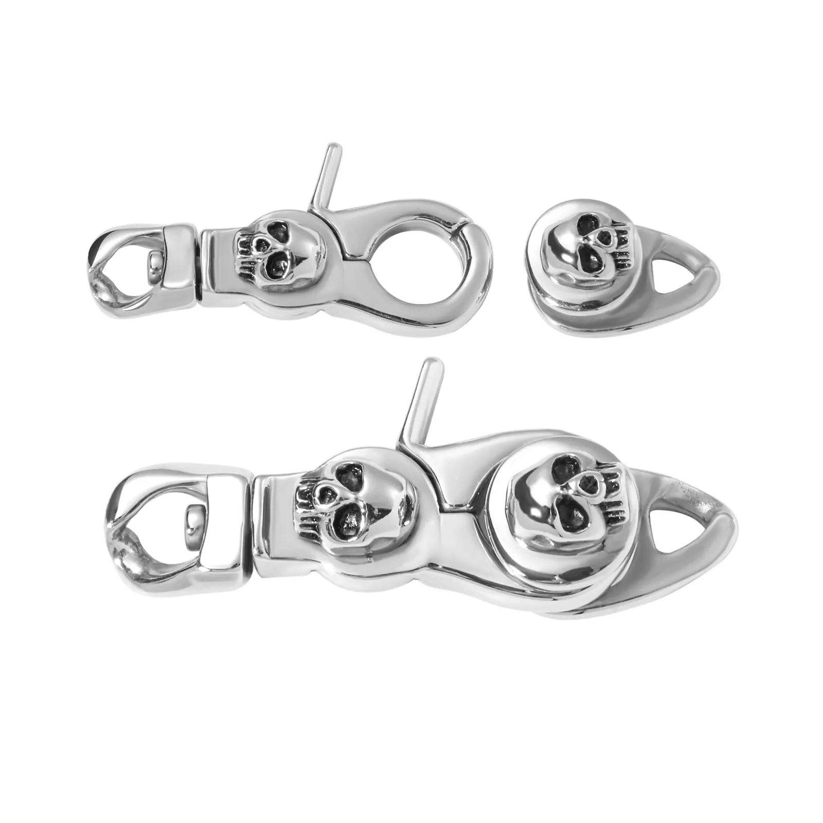 Stainless Steel Casting with Hook Clasp Spring Keychain Personalized Skull Jewelry Accessories