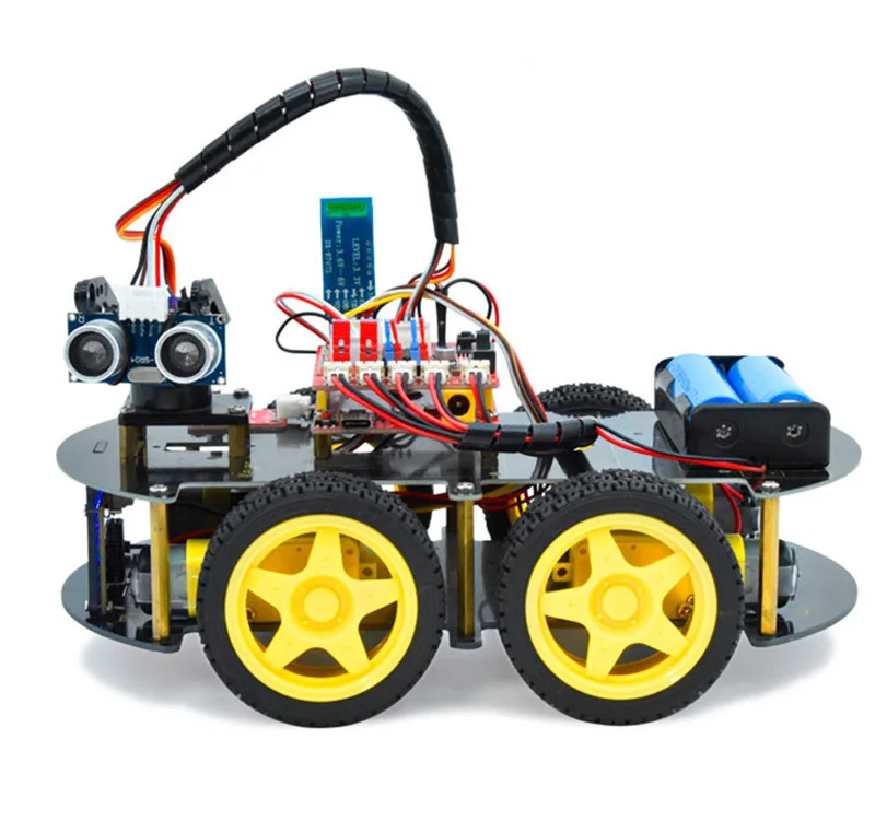 DIY Accessories Intelligent 4WD Robot Smart Car Encoder Battery Box Drive Motor Educational Stem Toys Robotics Kit for Arduino