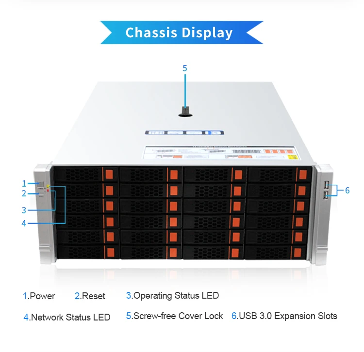 4U 24-bay Rackmount Chassis with Expander Backplane CC35X24-24S