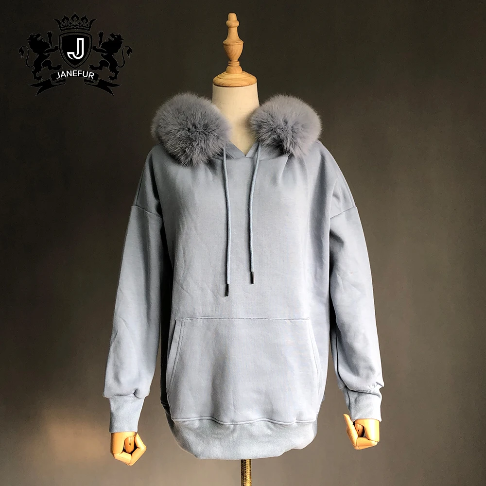 Multi Color Pullover Hoodie Factory Price Cheap Hoodie Sweatshirt With Fox Fur