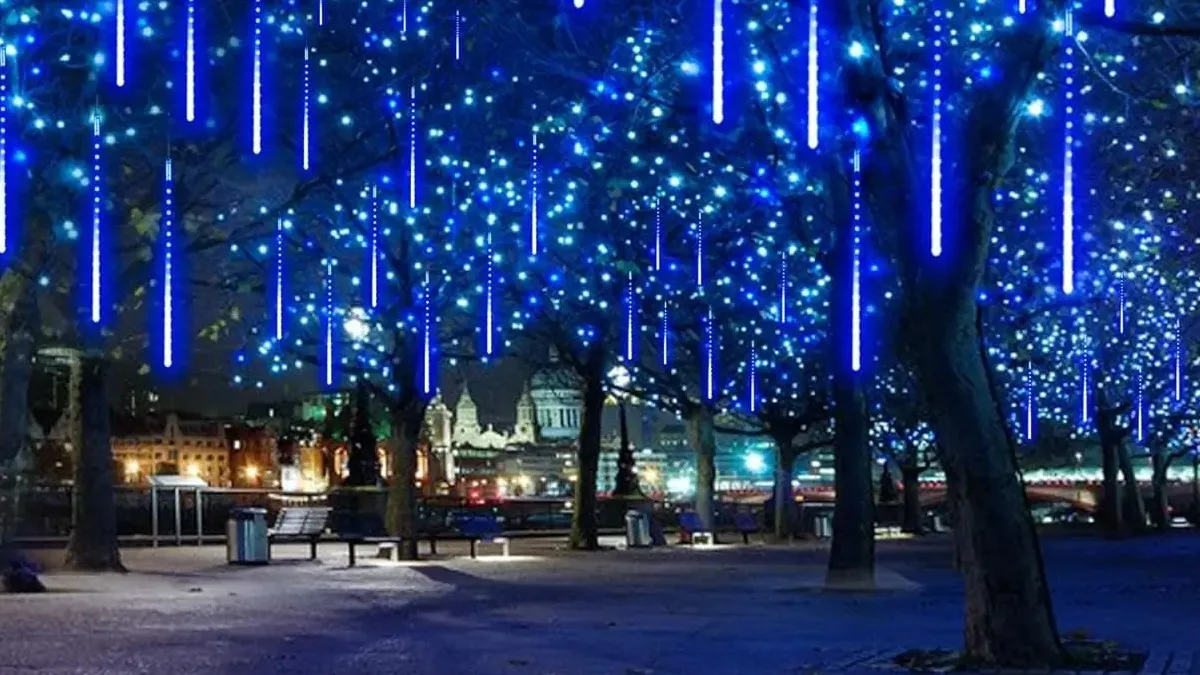 8 Tube Snow Falling Icicle Christmas Lights Meteor Shower Rain Lights