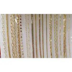 925 Sterling Silver Rose Gold Chain Custom Size Metal Necklace with Zircon Gold Electroplated Brass Accessories