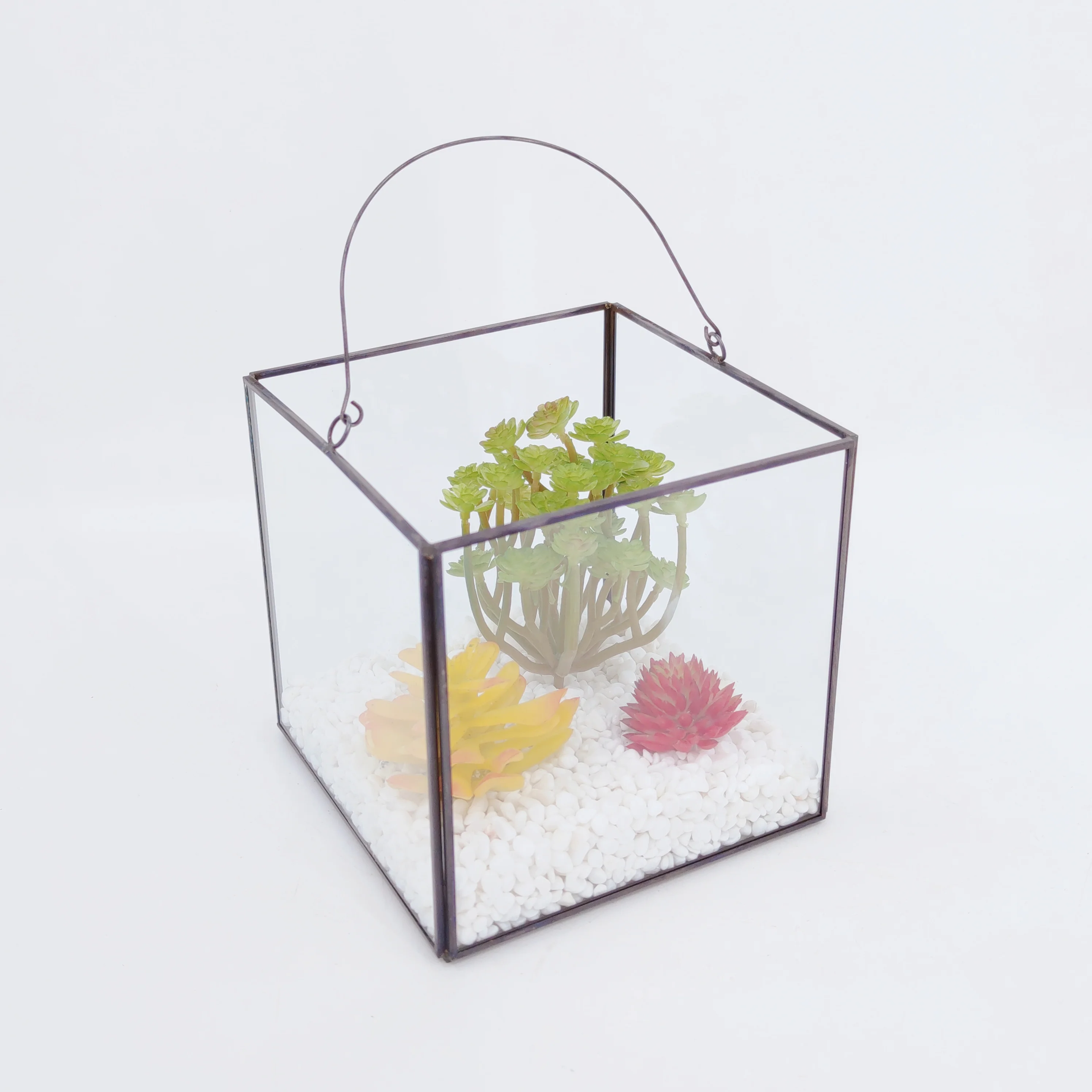 Terrariums de plantes à fleurs préservées géométriques en verre fait à la main pour jardinières succulentes, décorations de jardin et de bureau pour la maison