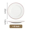 Assiette plate blanche de 8 pouces