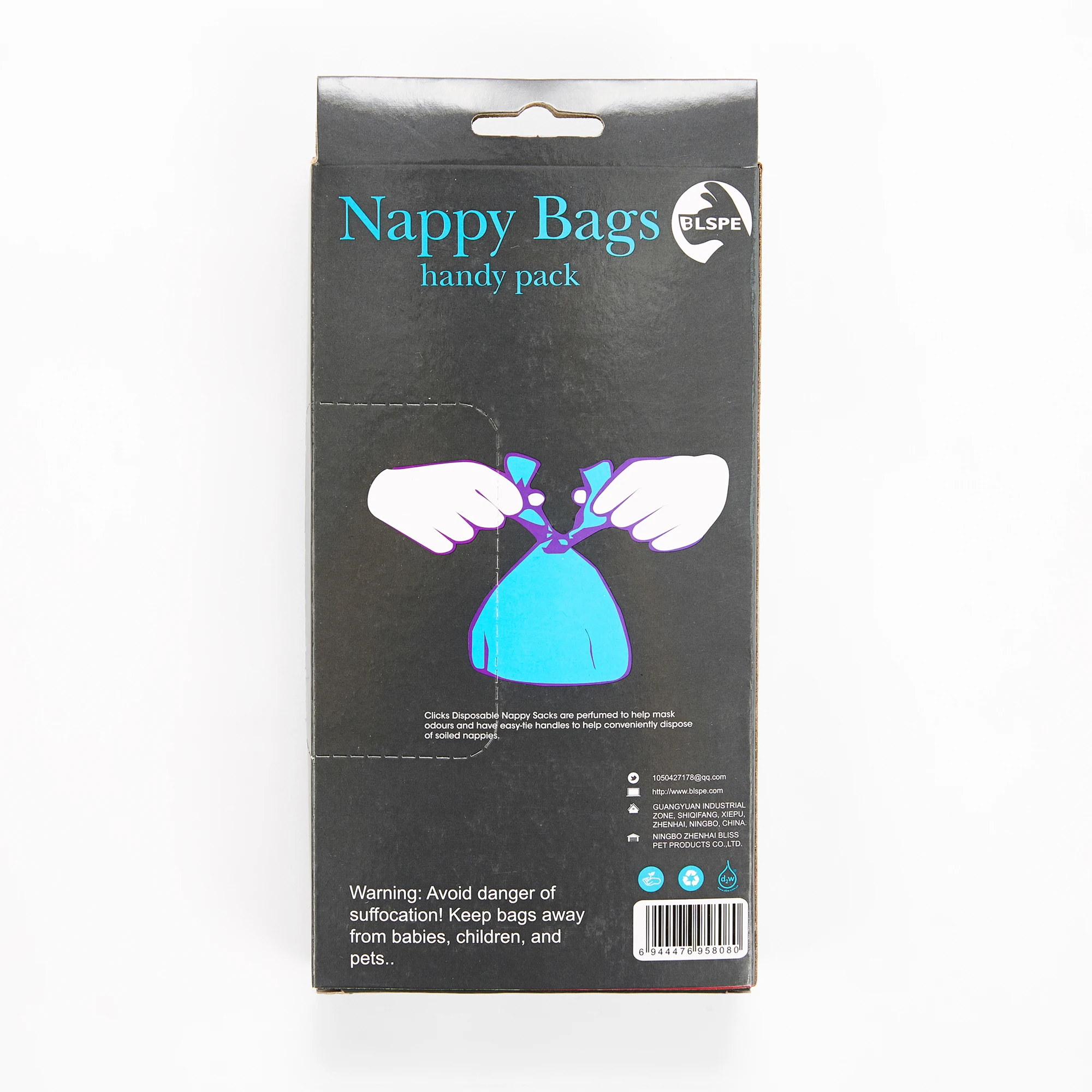 High Quality 100 Bags Disposable Nappy Bag T-Shirt Plastic Baby