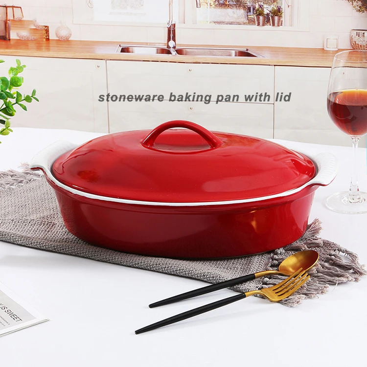 Shallow Ceramic Oven Pan 2-in-1 Ceramic Roaster Set – Paderno