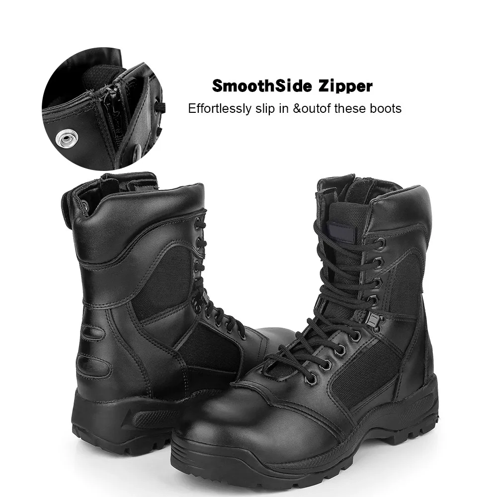 Factory Supply Tactical Boot with Genuine Leather and Steel Toe Safety Boot for Personal Defense Equipment