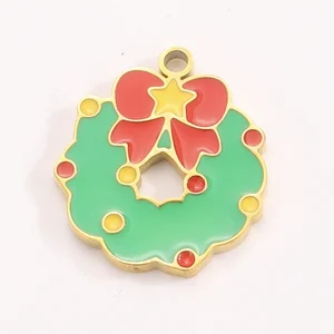 Stock Wholesale 18K Gold Plated Stainless Steel Jewelry Christmas Tree Stars Choker Pendant Necklaces Holiday Gifts