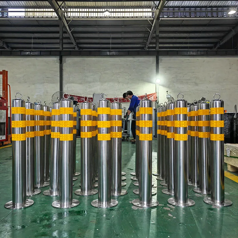Traffic Road Anti-collision Safety Upright Pole Barriers Pillar 304 Stainless Steel Bollard