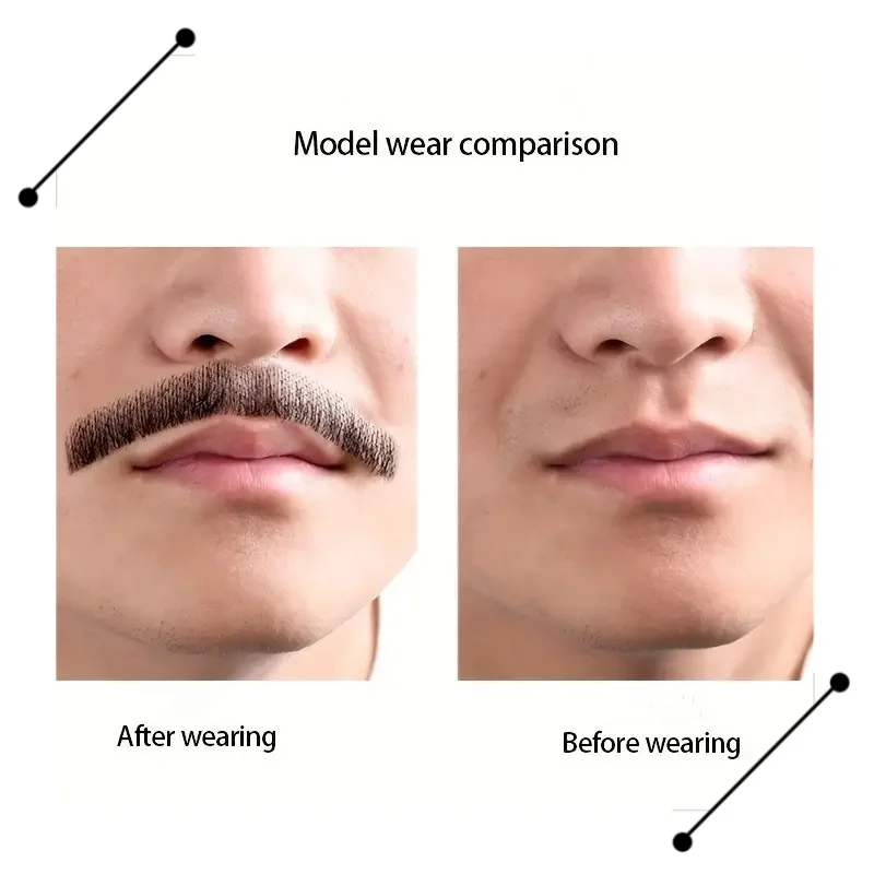 Herren Kunst haar Bart Percke Echthaar Bart Prop Paste Make-up Schnurrbart  und Brte fr Mnner