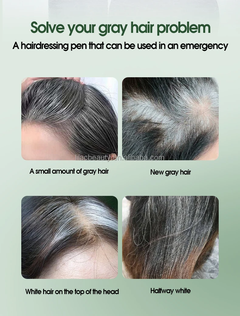 QXQY Hair Color Touch-Up Stick Natural Gray Hair Coverage  Lightweight Portable  2-in-1 Hair Color Touch-Up Stick with Comb