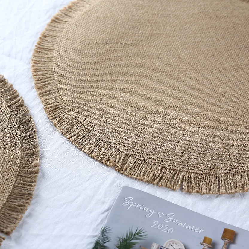 Tabletex Wholesale Natural Material Boho Placemat Round Jute Table Mat