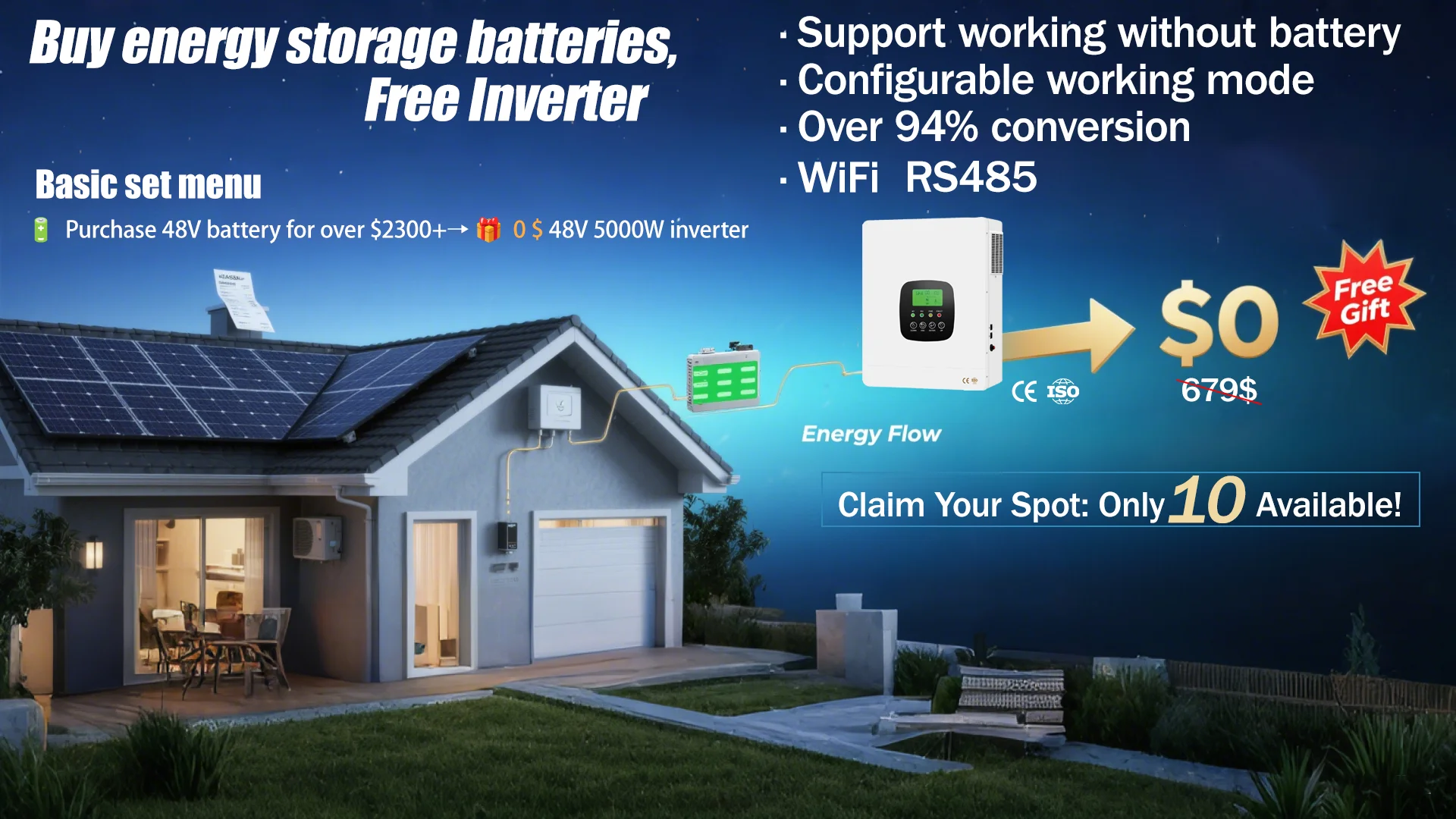 Hybrid Solar System - 48V Lifepo4 Battery 15kwh Power Pack