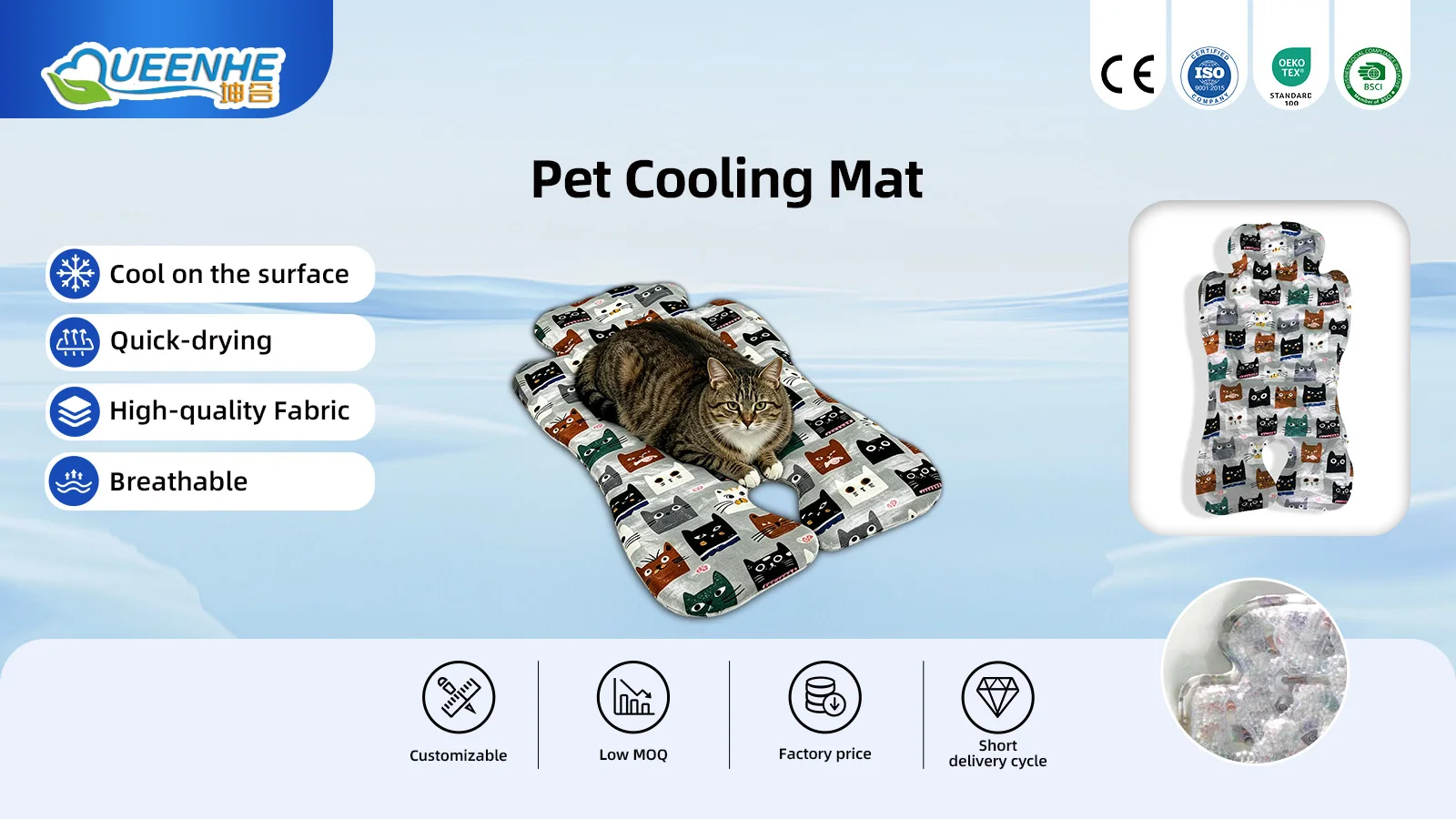 Recyclable Ice Self Cooling Cotton Pet Ice Mat Pet Cooling Mat - product detail 1