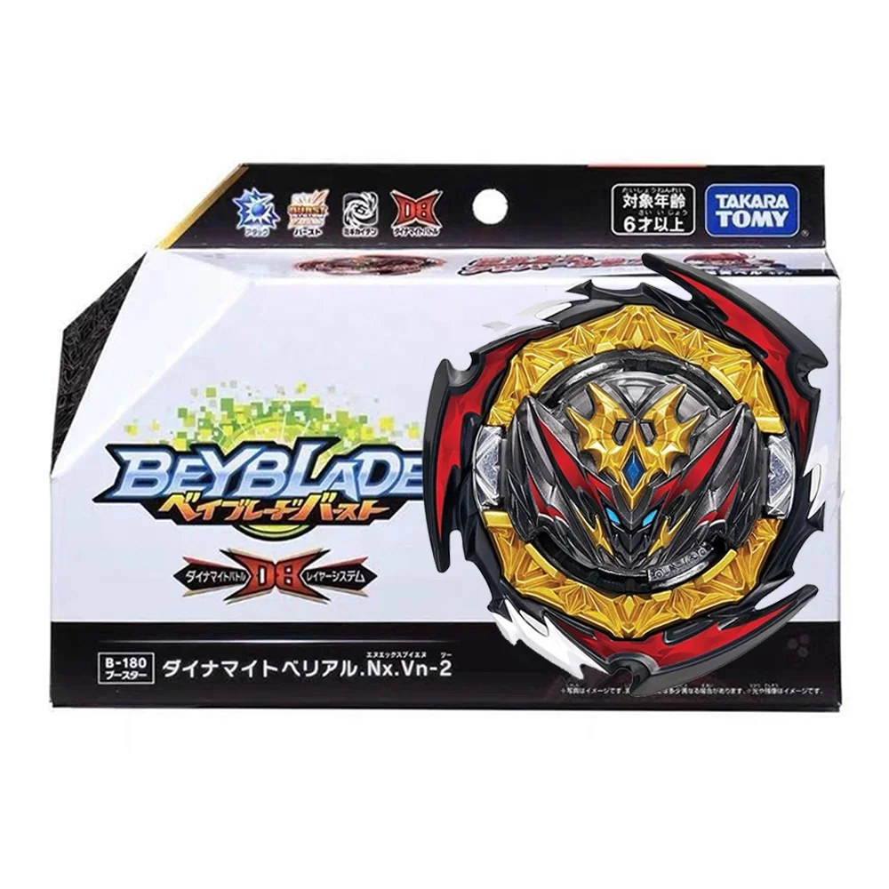 DB GENUINE Official B-180 Dynamite Belial Nx.Vn-2 Metal Fusion BEYBLADE Burst Launcher Battle Gyroscope Kids Spinning Top Toys