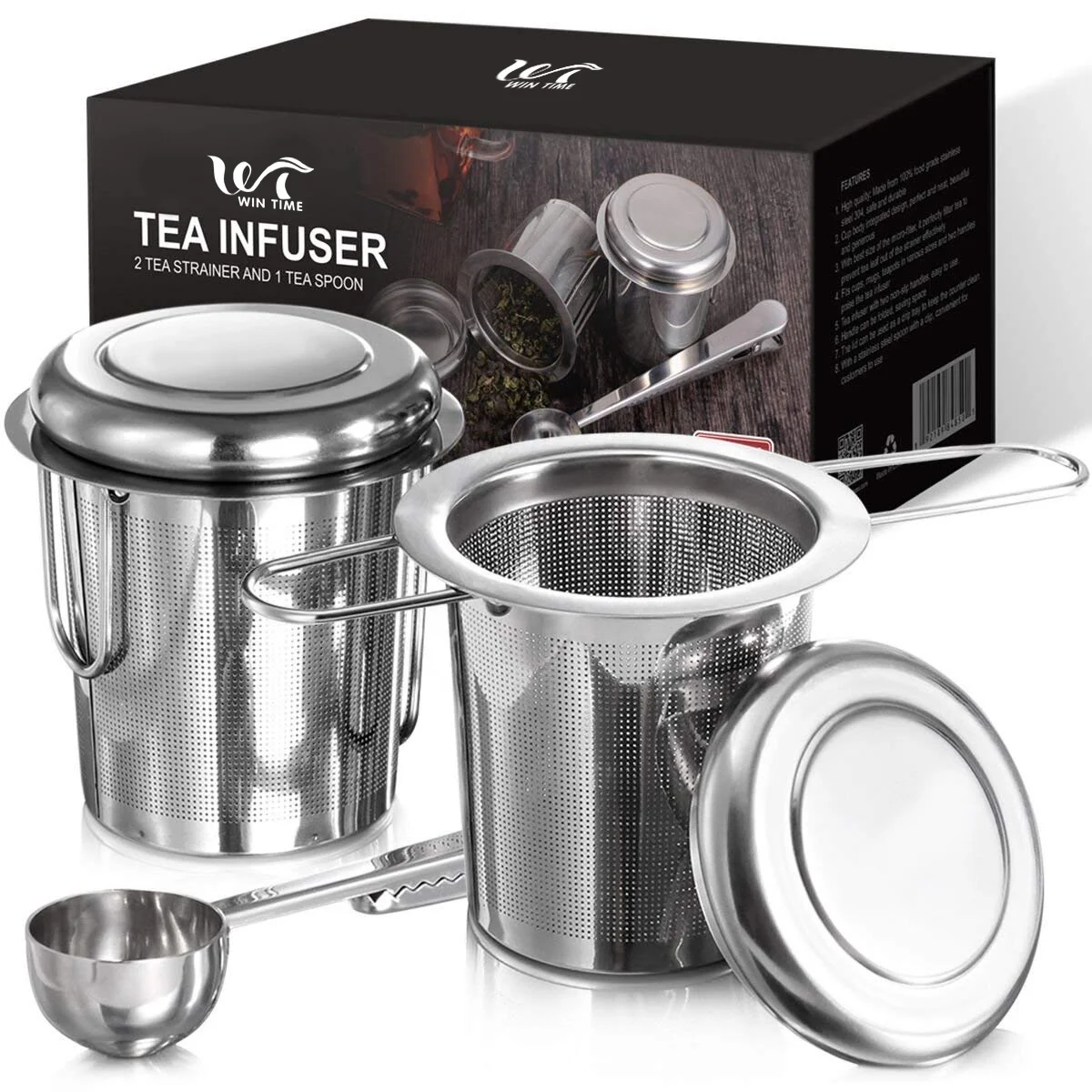 Высококачественное ситечко для чая со складной ручкой из нержавеющей стали набор заварки с ложкой