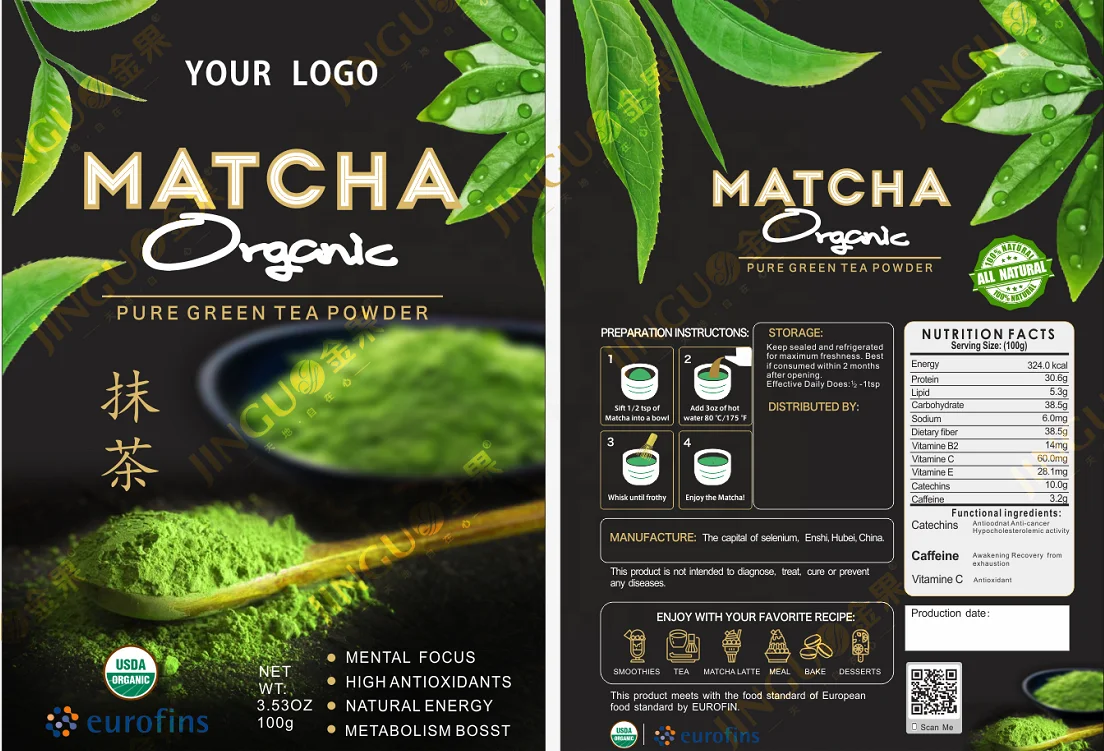  2021 New Product Matcha Green Tea Powder 100% Pure Factory Cheap High-quality Customized