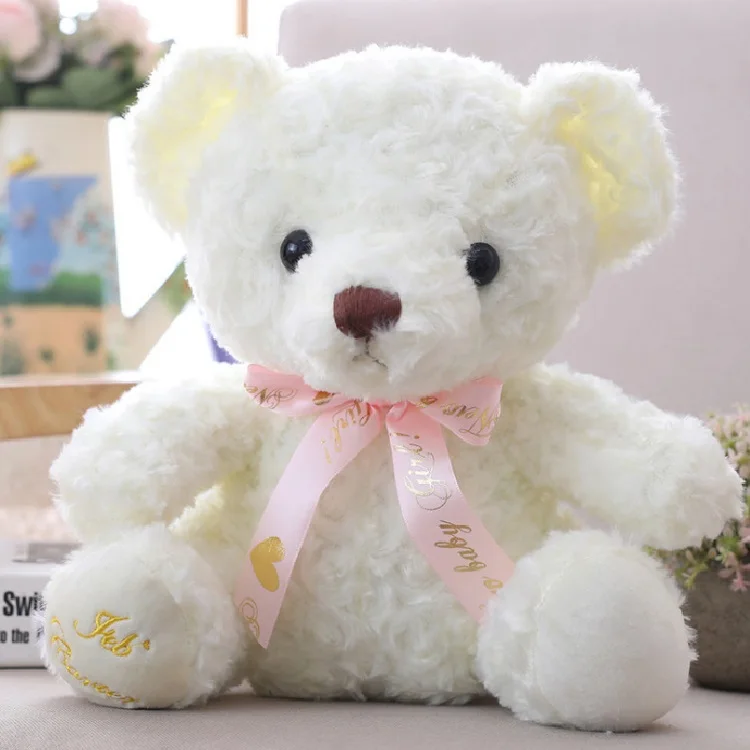クマ　ぬいぐるみ　リボン チェックのリボンが付いたクマちゃんぬいぐるみ 1個 くま