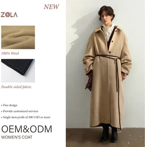 Customized Color Handmade Button Open Front Short Casual Woolen Eco-Friendly Coat for Women Winter