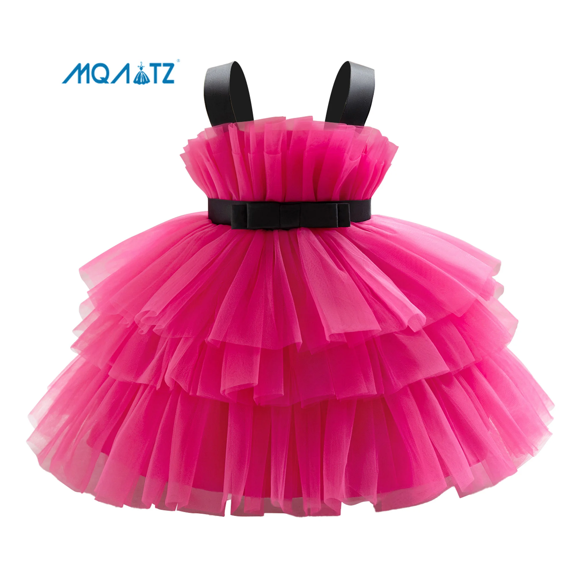 MQATZ New Design Hot Pink Kids Dress Mesh Fluffy Party Dress Children Ball Gown Fashion Flower Little Dress for Kids 4-7Y BL030 MQATZ New Design Hot Pink Kids Dress Mesh Fluffy Party Dress Children Ball Gown Fashion Flower Little Dress for Kids 4-7Y BL030